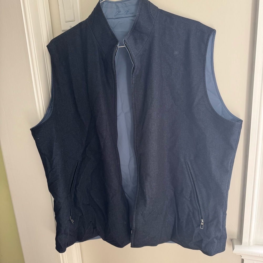 Loro Piana Black Vest Lightweight Sleeveless, Reversible